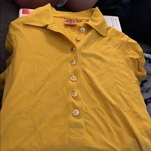 Tory Burch yellow short sleeved polo